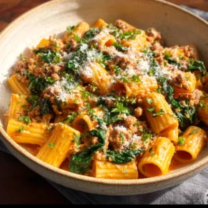 Butternut Squash Pasta with Sausage and Spinach