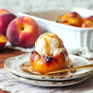 Cinnamon Sugar Baked Peaches