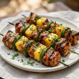 Easy Spicy Grilled Jalapeño Pineapple Chicken Kabobs Recipe for Perfect Summer BBQ