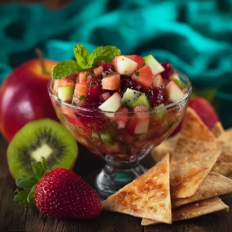 Fruit Salsa with Cinnamon Sugar Tortilla Chips