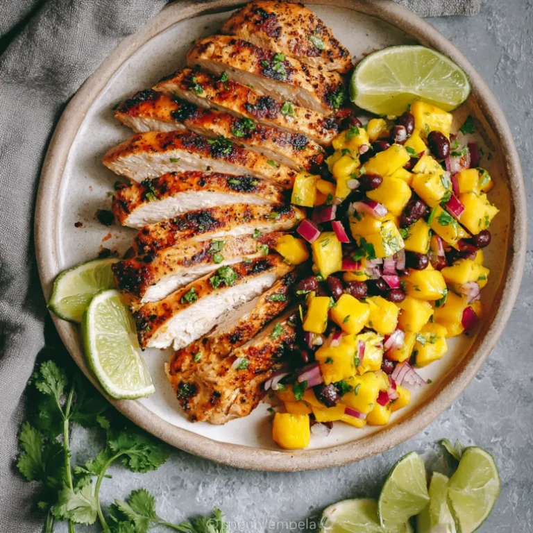 Grilled Chicken with Mango Black Bean Salad