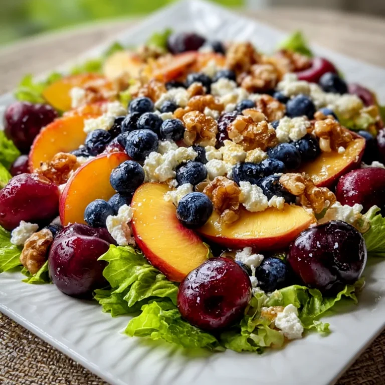 Healthy Blueberry Peach Feta Salad