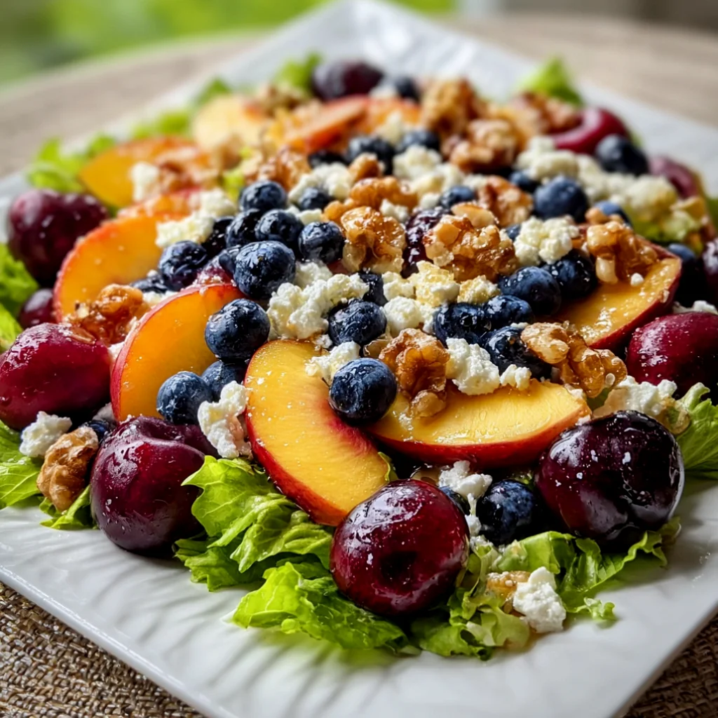 Healthy Blueberry Peach Feta Salad
