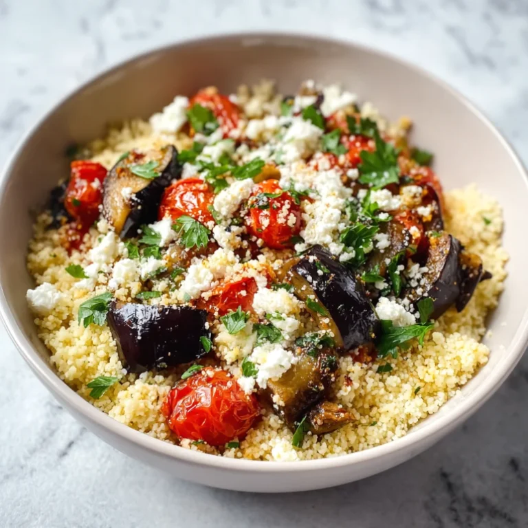 Mediterranean Roasted Eggplant and Tomato Couscous Salad