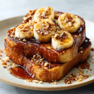 Miso Caramel Banana French Toast with Toasted Coconut