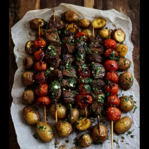 Rosemary Garlic Steak Kebabs