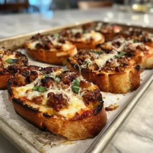 Spicy Sausage and Honey Pizza Toast with Fresh Basil
