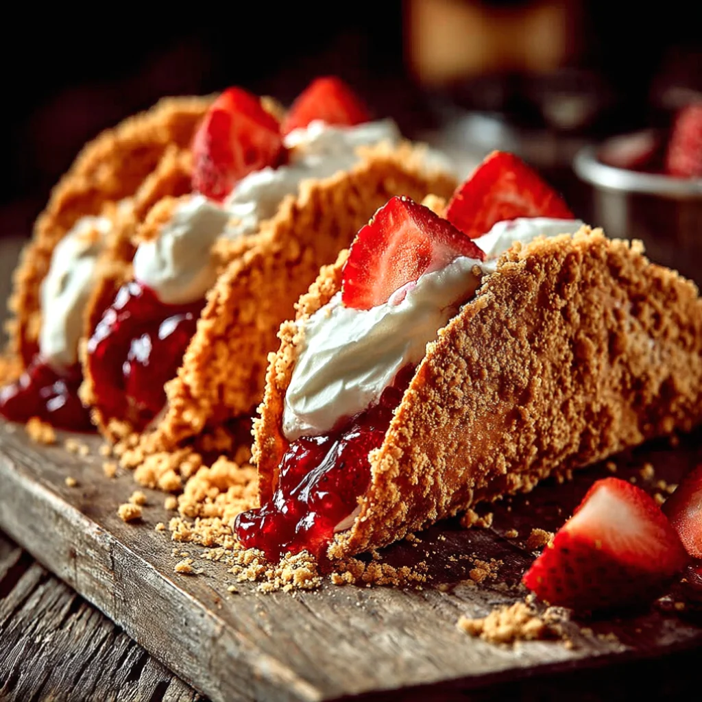 Strawberry Crunch Cheesecake Tacos