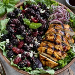 Blackberry Basil Grilled Chicken Salad