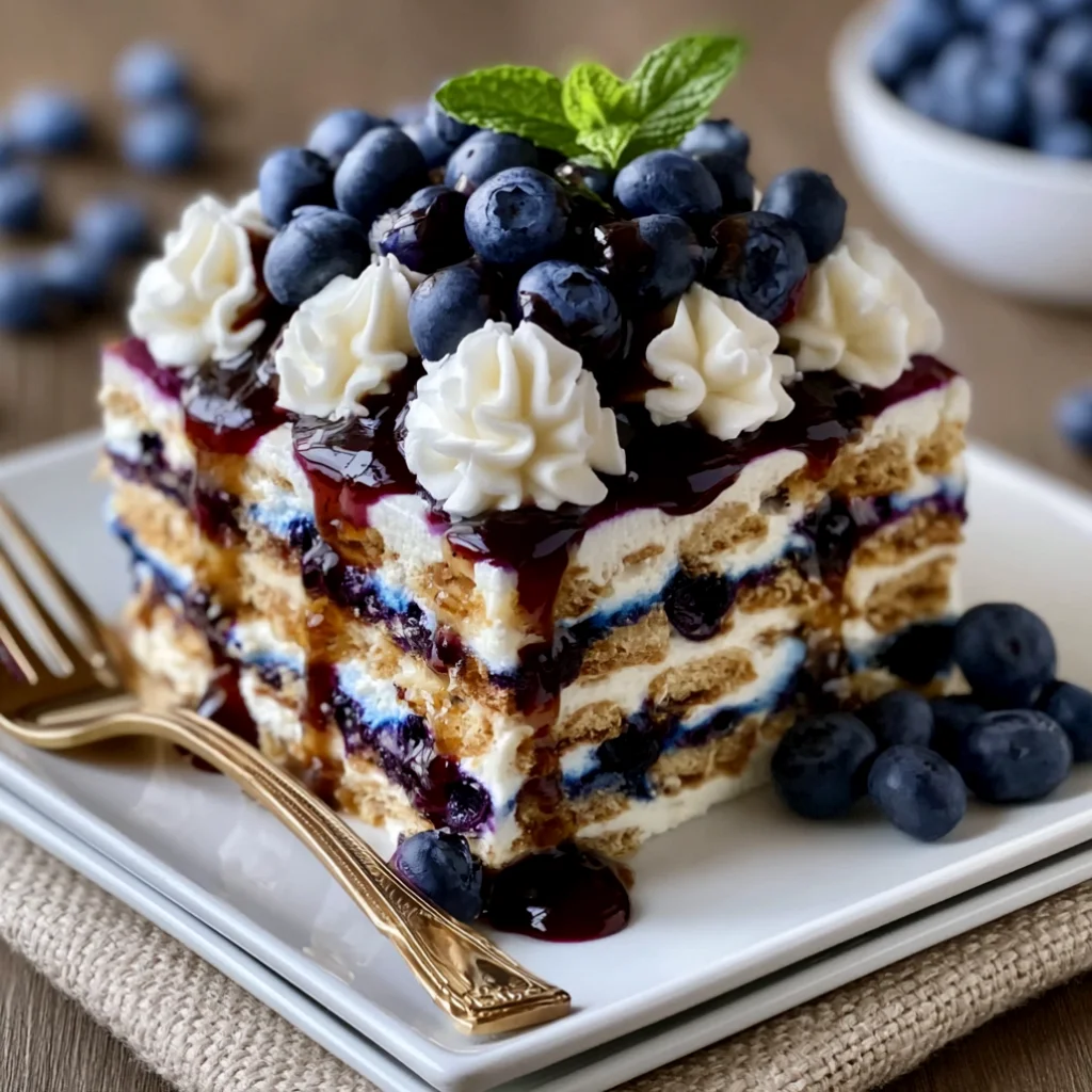 Blueberry Cheesecake Icebox Cake