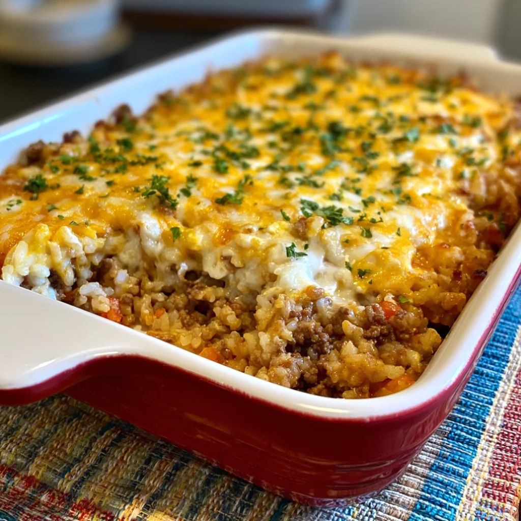 Ground Beef and Rice Casserole